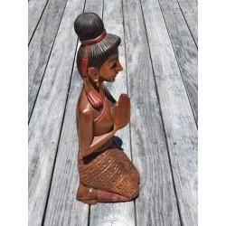 Lady Statue - Hand Carved Wood