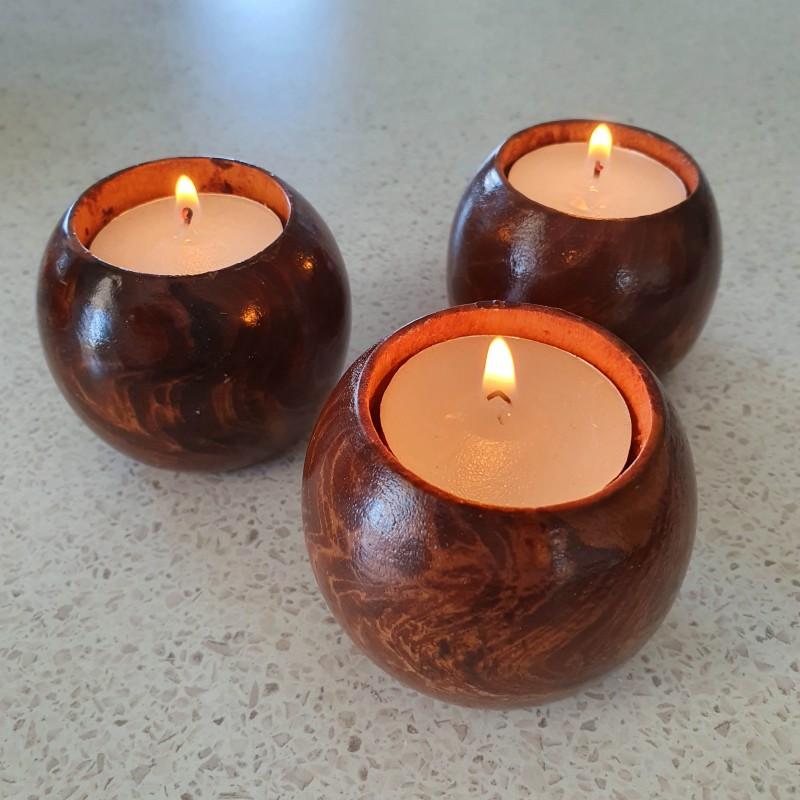 Wooden Tea Candle Holder Set