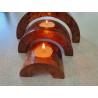 Wooden Three Layered Tea Light Candle Set