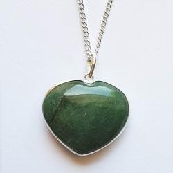 Aventurine Heart - Sterling Silver Pendant